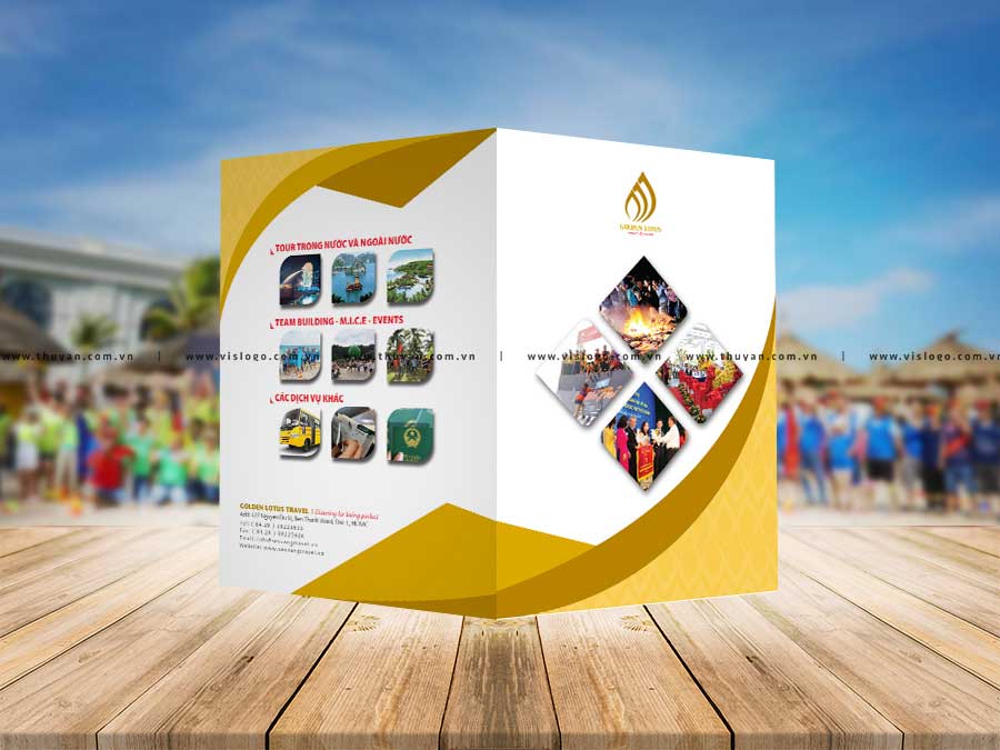 Thiết kế logo, CIP - Thương hiệu GOLDEN LOTUS travel & event