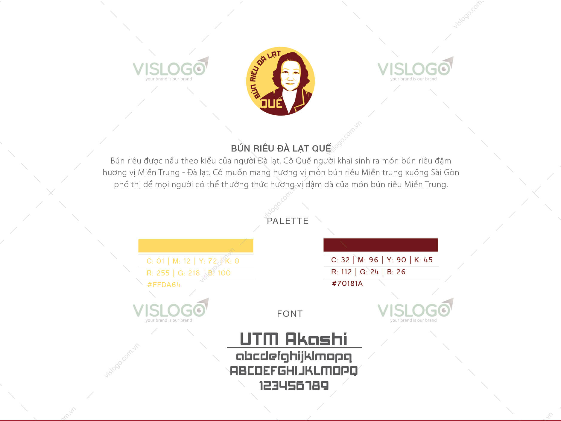 Thiết kế thương hiệu Bún riêu Đà Lạt Quế