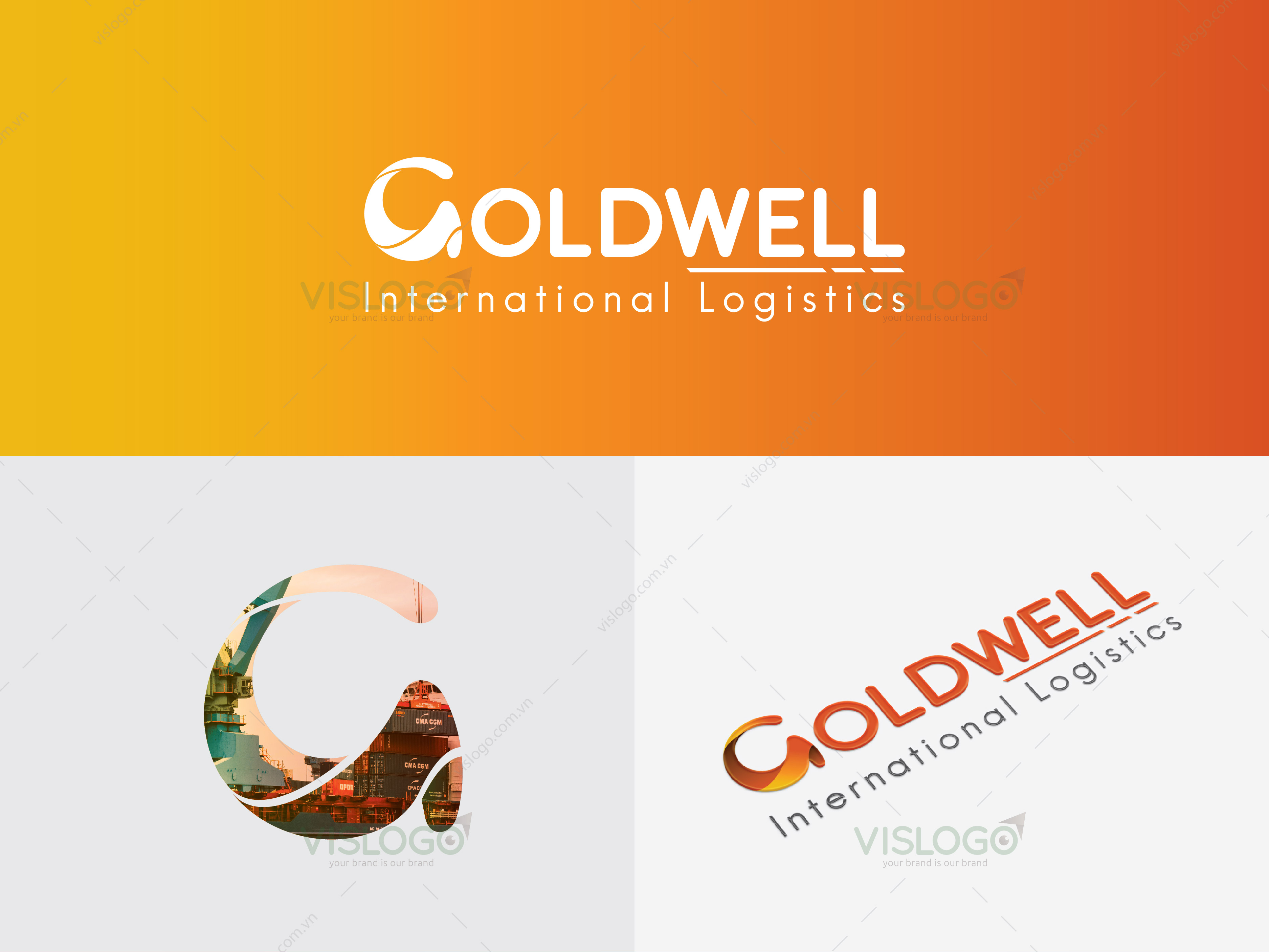 Thiết kế logo, nhận diện thương hiệu Goldwell Logistics